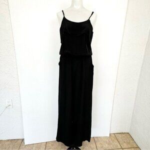 REVOLVE Karina Grimaldi 100% Silk black Solid jumpsuit small